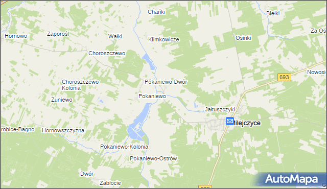 mapa Grabarka gmina Milejczyce, Grabarka gmina Milejczyce na mapie Targeo