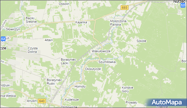 mapa Grabarka gmina Nurzec-Stacja, Grabarka gmina Nurzec-Stacja na mapie Targeo
