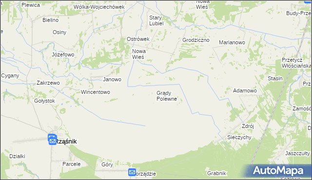 mapa Grądy Polewne, Grądy Polewne na mapie Targeo
