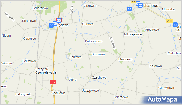 mapa Grotkowo, Grotkowo na mapie Targeo