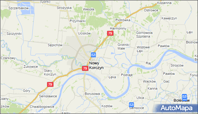 mapa Grotniki Duże, Grotniki Duże na mapie Targeo