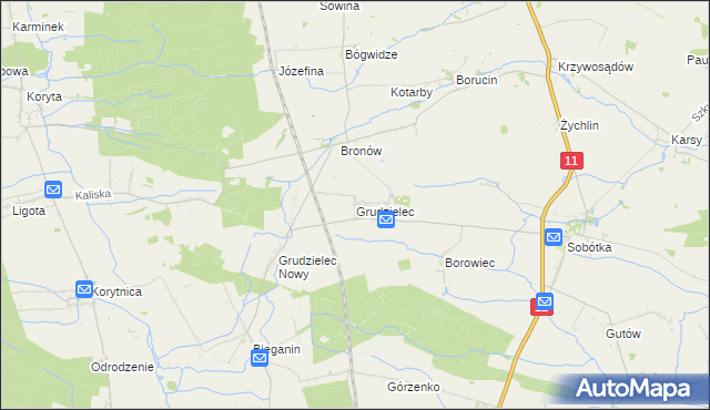 mapa Grudzielec, Grudzielec na mapie Targeo