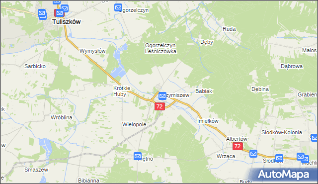 mapa Grzymiszew, Grzymiszew na mapie Targeo