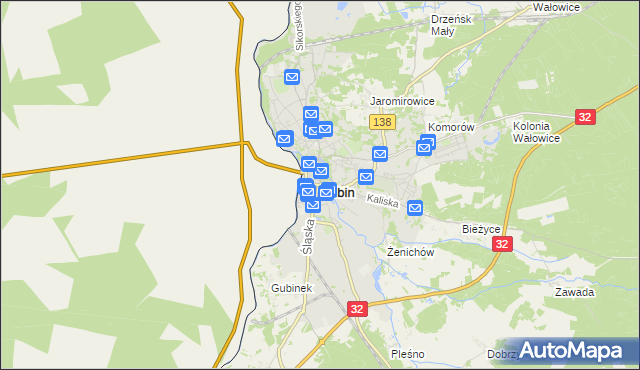 mapa Gubin, Gubin na mapie Targeo
