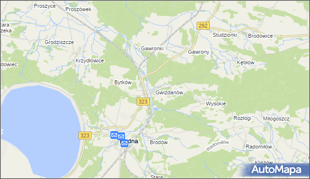 mapa Gwizdanów, Gwizdanów na mapie Targeo