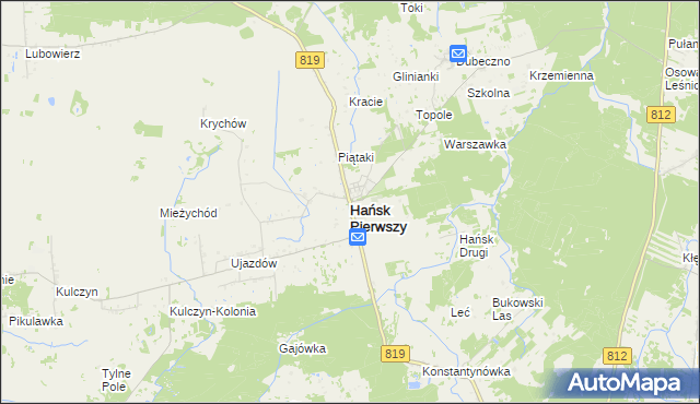mapa Hańsk Pierwszy, Hańsk Pierwszy na mapie Targeo