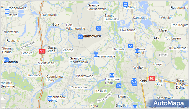 mapa Hecznarowice, Hecznarowice na mapie Targeo