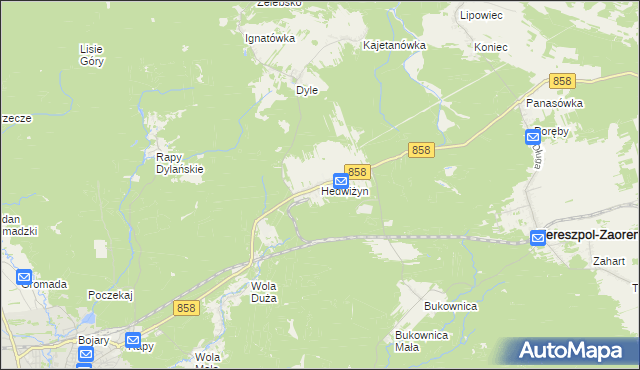mapa Hedwiżyn, Hedwiżyn na mapie Targeo