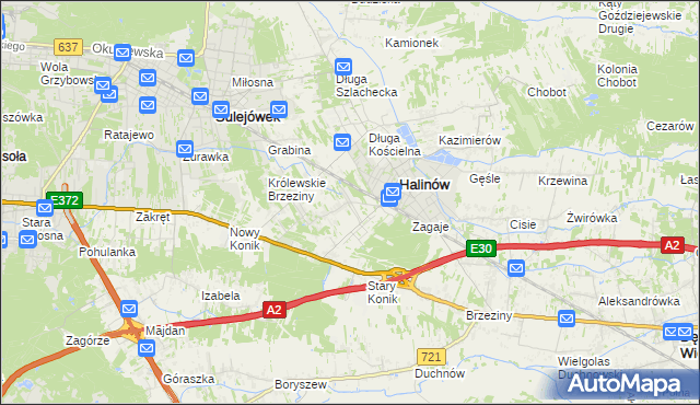 mapa Hipolitów gmina Halinów, Hipolitów gmina Halinów na mapie Targeo