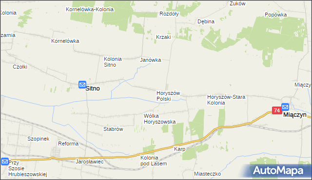 mapa Horyszów Polski, Horyszów Polski na mapie Targeo