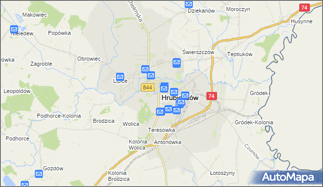 mapa Hrubieszów, Hrubieszów na mapie Targeo