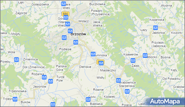 mapa Humniska, Humniska na mapie Targeo