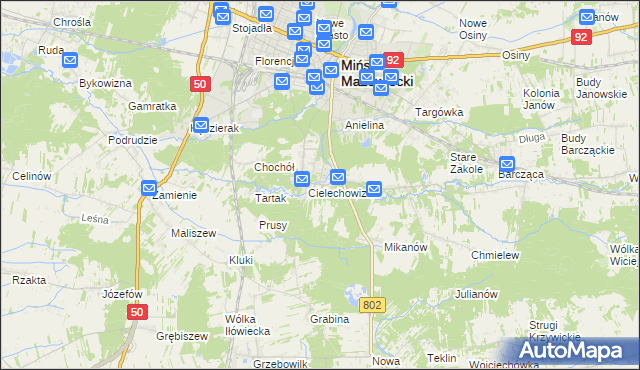 mapa Huta Mińska, Huta Mińska na mapie Targeo