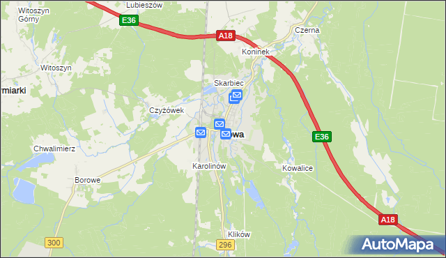 mapa Iłowa powiat żagański, Iłowa powiat żagański na mapie Targeo