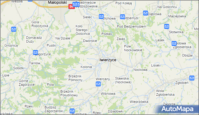 mapa Iwierzyce, Iwierzyce na mapie Targeo