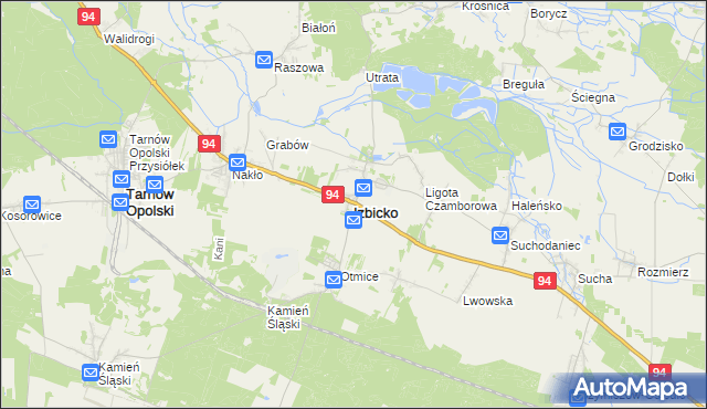 mapa Izbicko, Izbicko na mapie Targeo