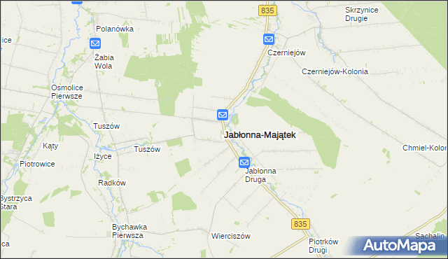 mapa Jabłonna-Majątek, Jabłonna-Majątek na mapie Targeo