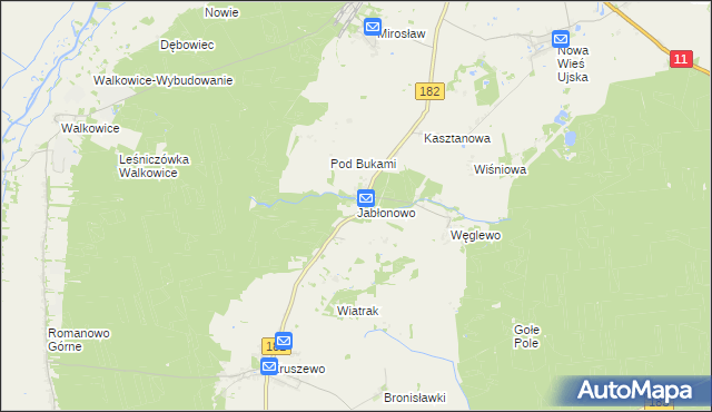 mapa Jabłonowo gmina Ujście, Jabłonowo gmina Ujście na mapie Targeo