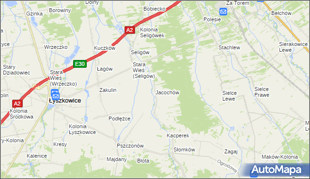 mapa Jacochów, Jacochów na mapie Targeo