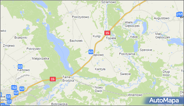 mapa Jajkowo, Jajkowo na mapie Targeo