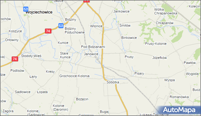 mapa Jakubowice gmina Ożarów, Jakubowice gmina Ożarów na mapie Targeo