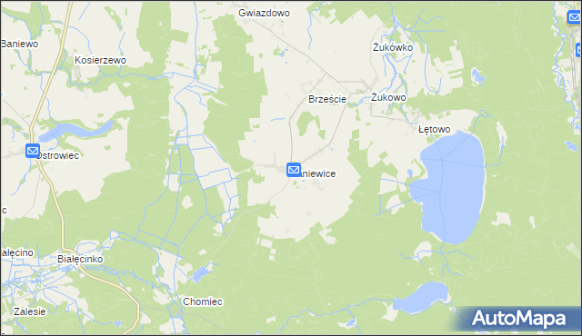 mapa Janiewice, Janiewice na mapie Targeo