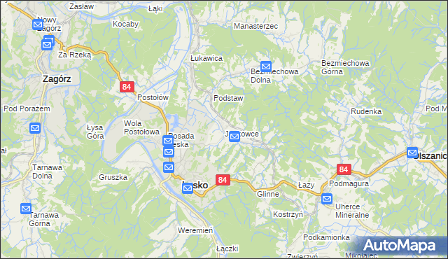 mapa Jankowce, Jankowce na mapie Targeo