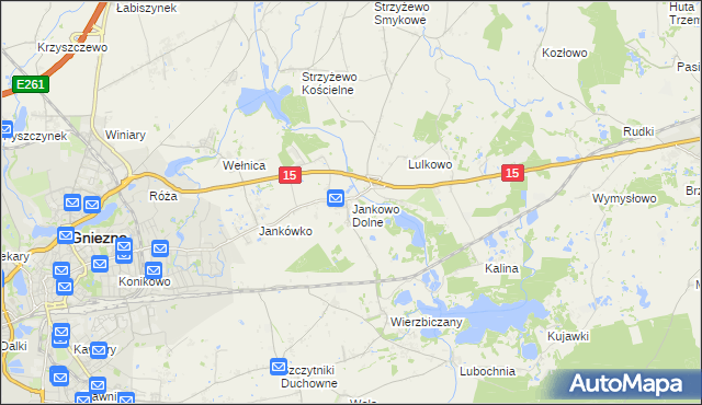 mapa Jankowo Dolne, Jankowo Dolne na mapie Targeo