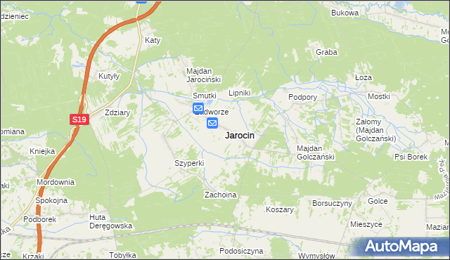 mapa Jarocin powiat niżański, Jarocin powiat niżański na mapie Targeo