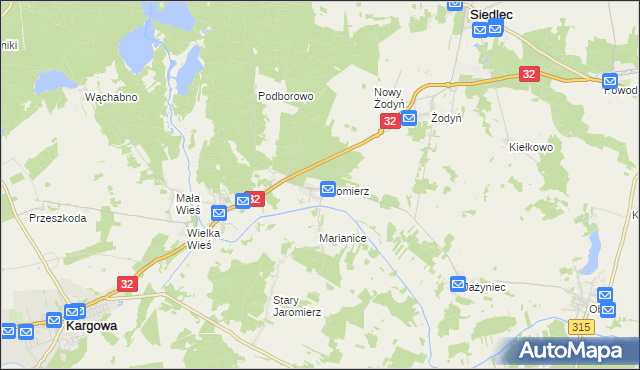 mapa Jaromierz gmina Siedlec, Jaromierz gmina Siedlec na mapie Targeo