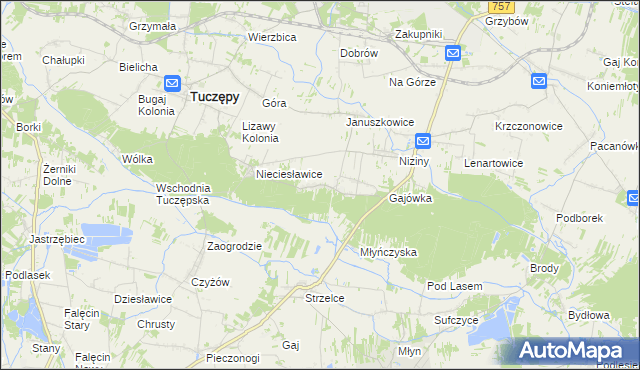 mapa Jarosławice gmina Tuczępy, Jarosławice gmina Tuczępy na mapie Targeo