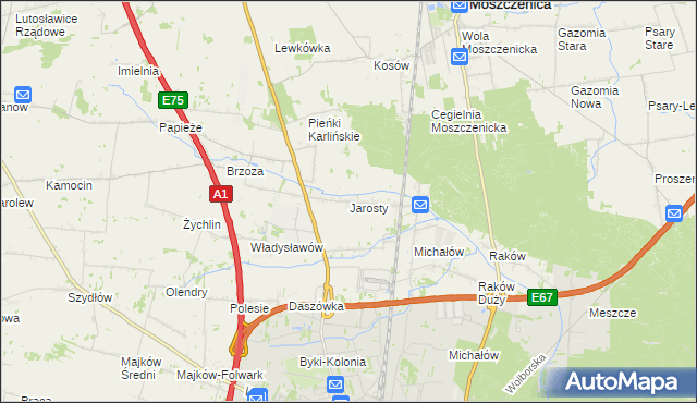mapa Jarosty, Jarosty na mapie Targeo