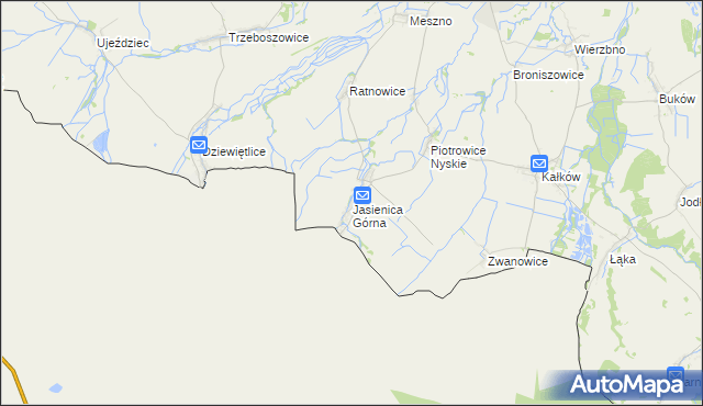 mapa Jasienica Górna, Jasienica Górna na mapie Targeo