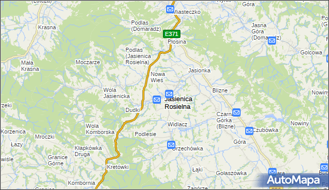 mapa Jasienica Rosielna, Jasienica Rosielna na mapie Targeo