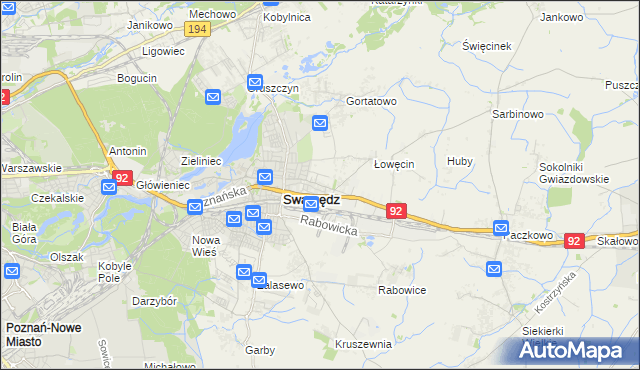 mapa Jasin gmina Swarzędz, Jasin gmina Swarzędz na mapie Targeo