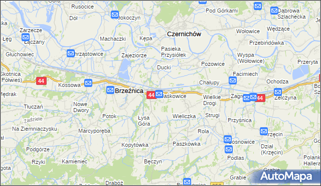 mapa Jaśkowice gmina Skawina, Jaśkowice gmina Skawina na mapie Targeo