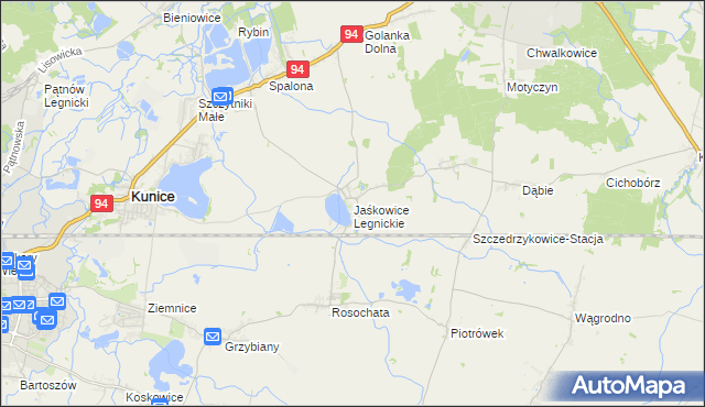 mapa Jaśkowice Legnickie, Jaśkowice Legnickie na mapie Targeo