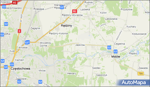 mapa Jaskrów, Jaskrów na mapie Targeo