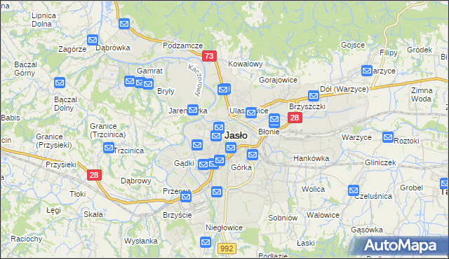 mapa Jasła, Jasło na mapie Targeo