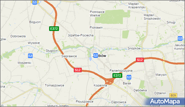 mapa Jastków powiat lubelski, Jastków powiat lubelski na mapie Targeo