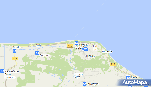 mapa Jastrzębia Góra, Jastrzębia Góra na mapie Targeo