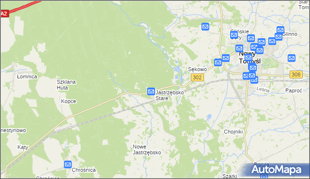 mapa Jastrzębsko Stare, Jastrzębsko Stare na mapie Targeo