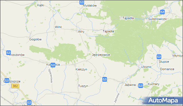 mapa Jędrzejowice gmina Dzierżoniów, Jędrzejowice gmina Dzierżoniów na mapie Targeo