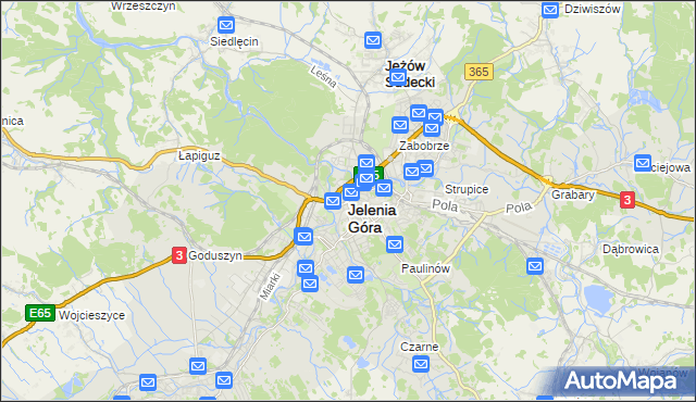 mapa Jelenia Góra, Jelenia Góra na mapie Targeo