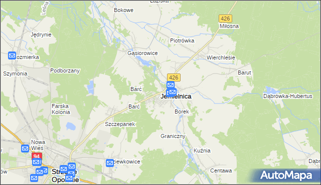 mapa Jemielnica, Jemielnica na mapie Targeo