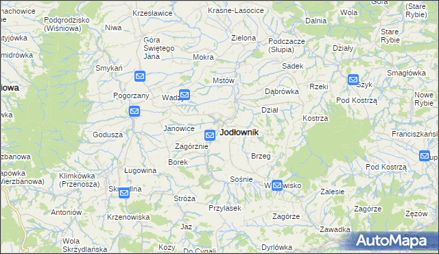 mapa Jodłownik, Jodłownik na mapie Targeo