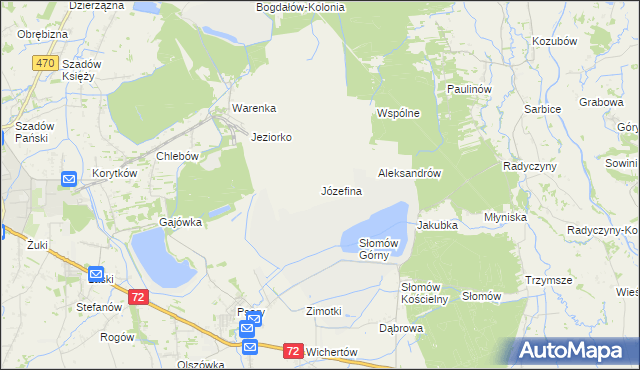 mapa Józefina gmina Przykona, Józefina gmina Przykona na mapie Targeo