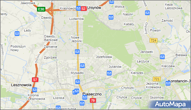 mapa Józefosław, Józefosław na mapie Targeo