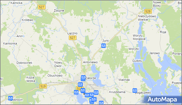 mapa Jurecki Młyn, Jurecki Młyn na mapie Targeo