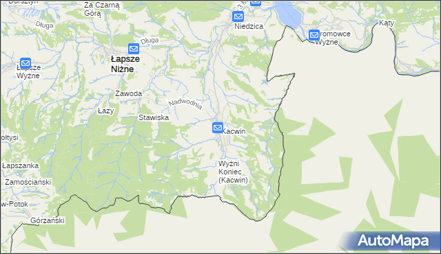 mapa Kacwin, Kacwin na mapie Targeo